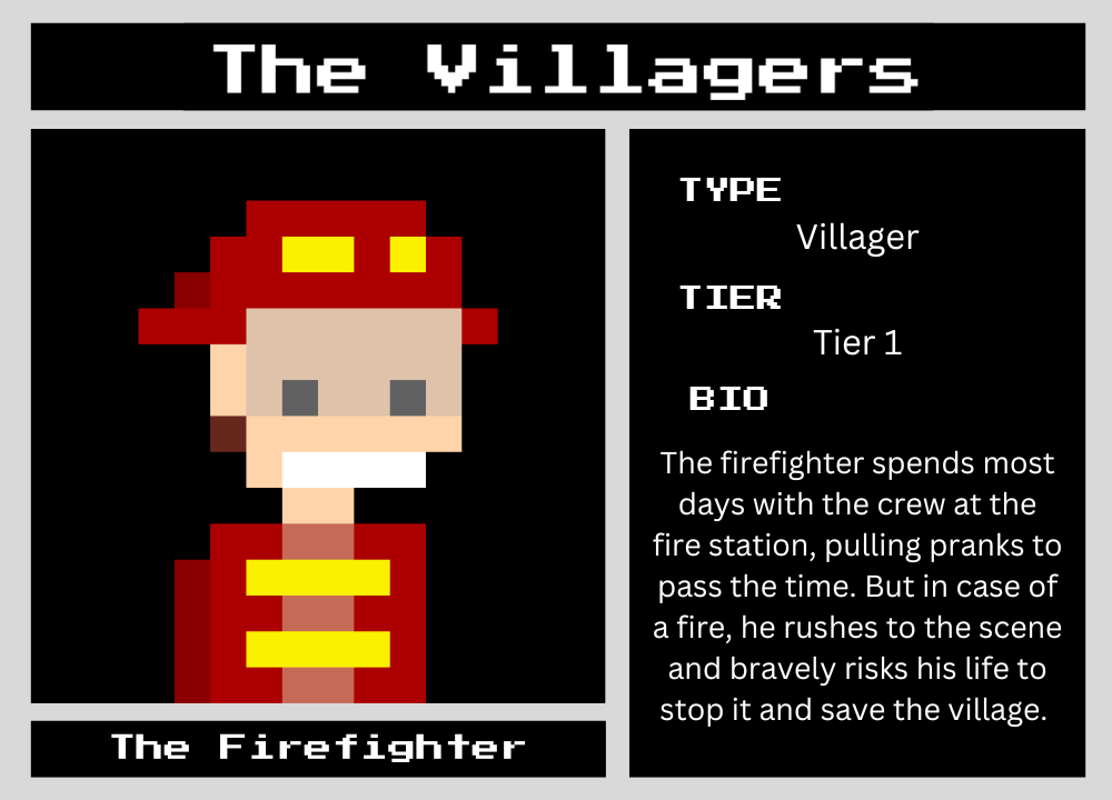 The Firefighter biography card